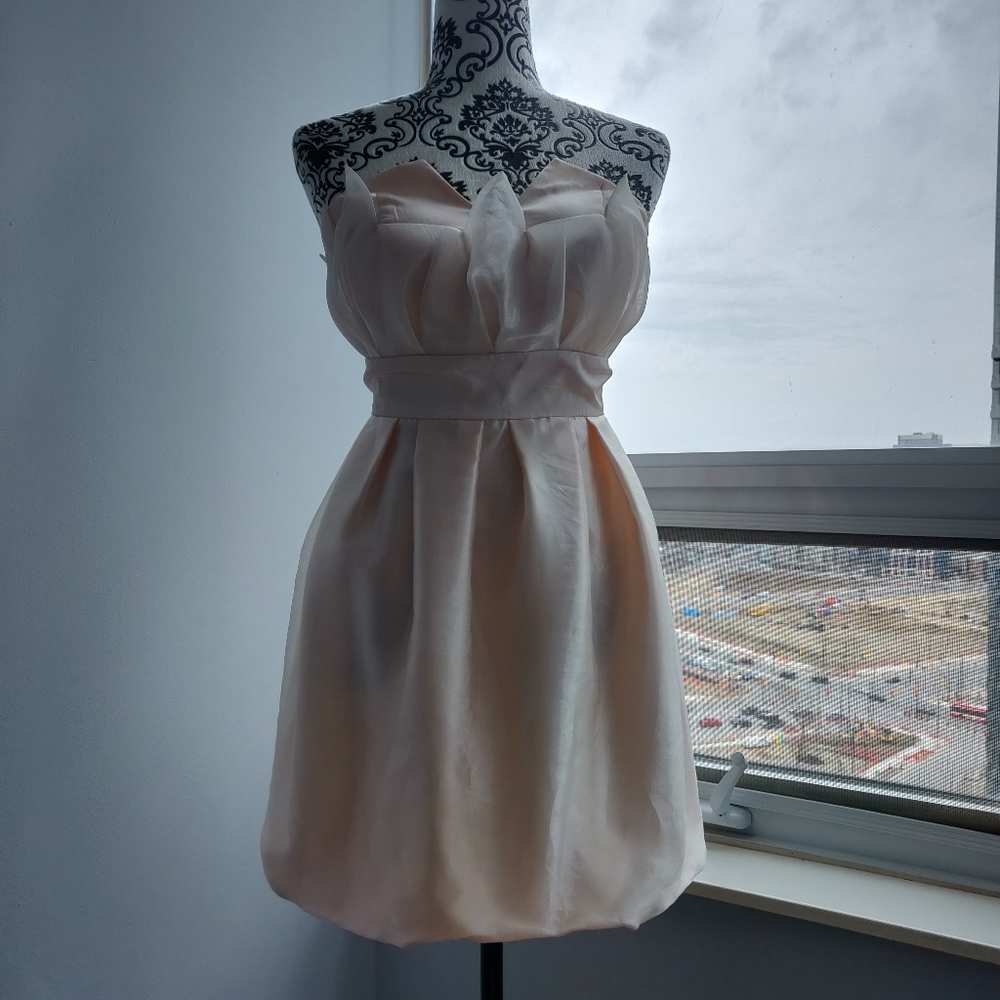 Wedding Peach Mini Bride Puffy Party Prom Dress